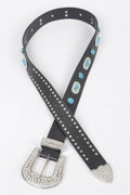 Western Style Belt With Turquoise