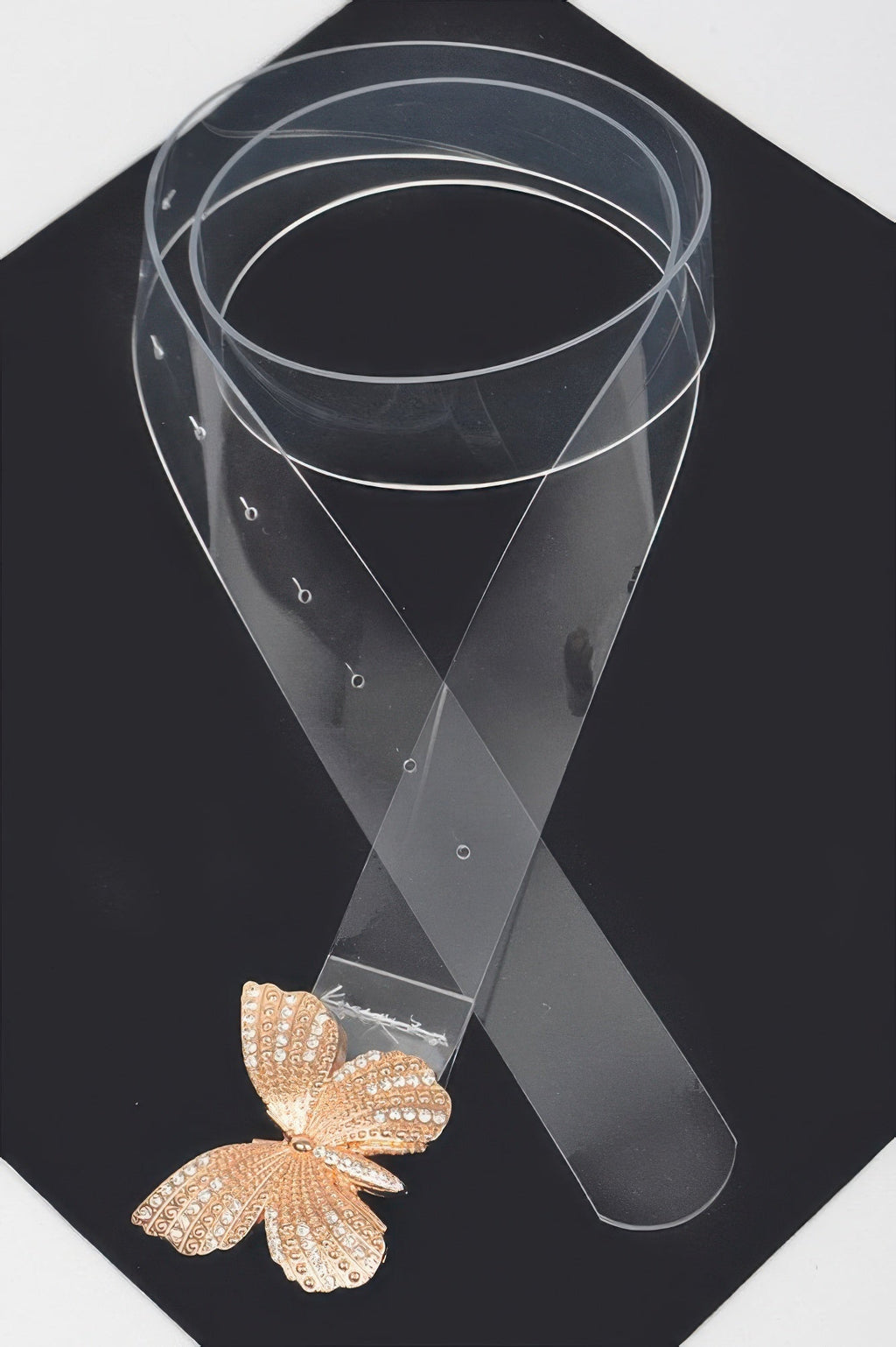 Rhinestone Butterfly Transparent Belt
