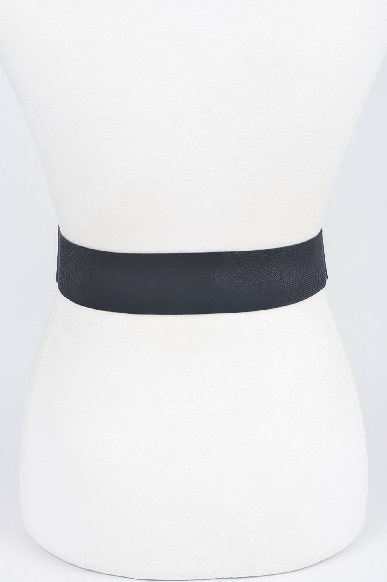 Vegan Elastic Belt With Metal Chain And Buckle