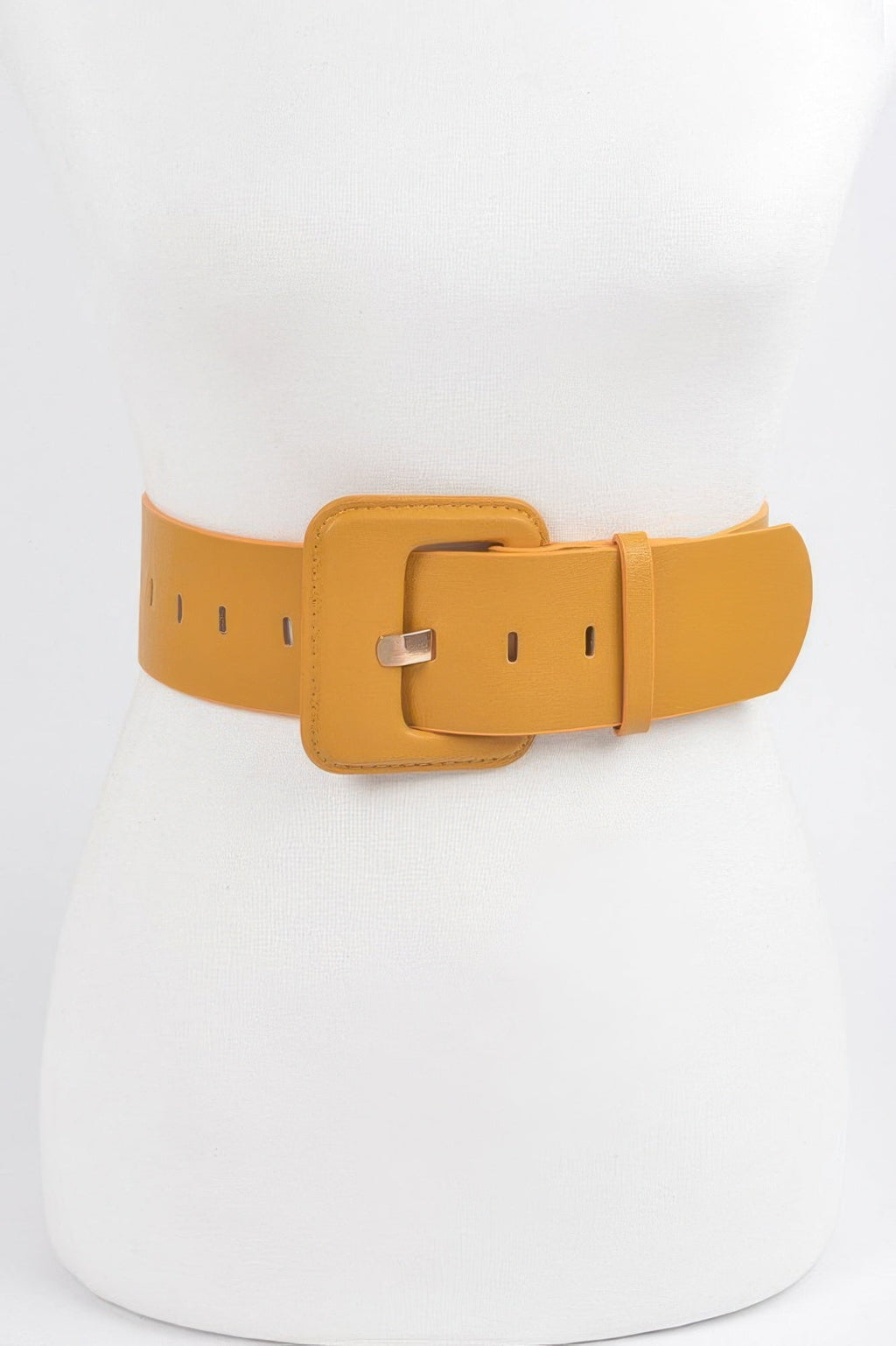 Faux Leather Wide Belt