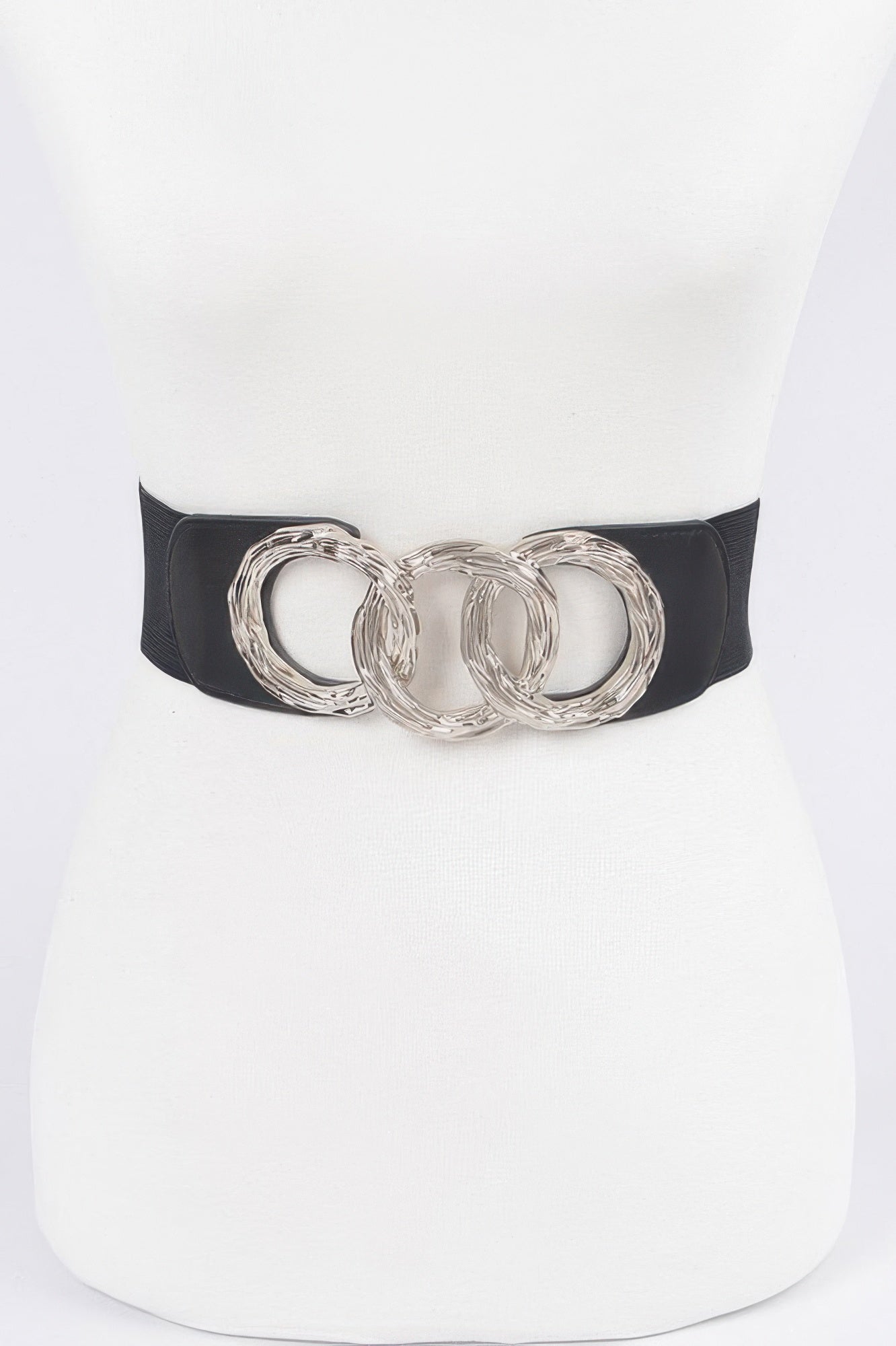 Triple O Ring Buckle Elastic Belt