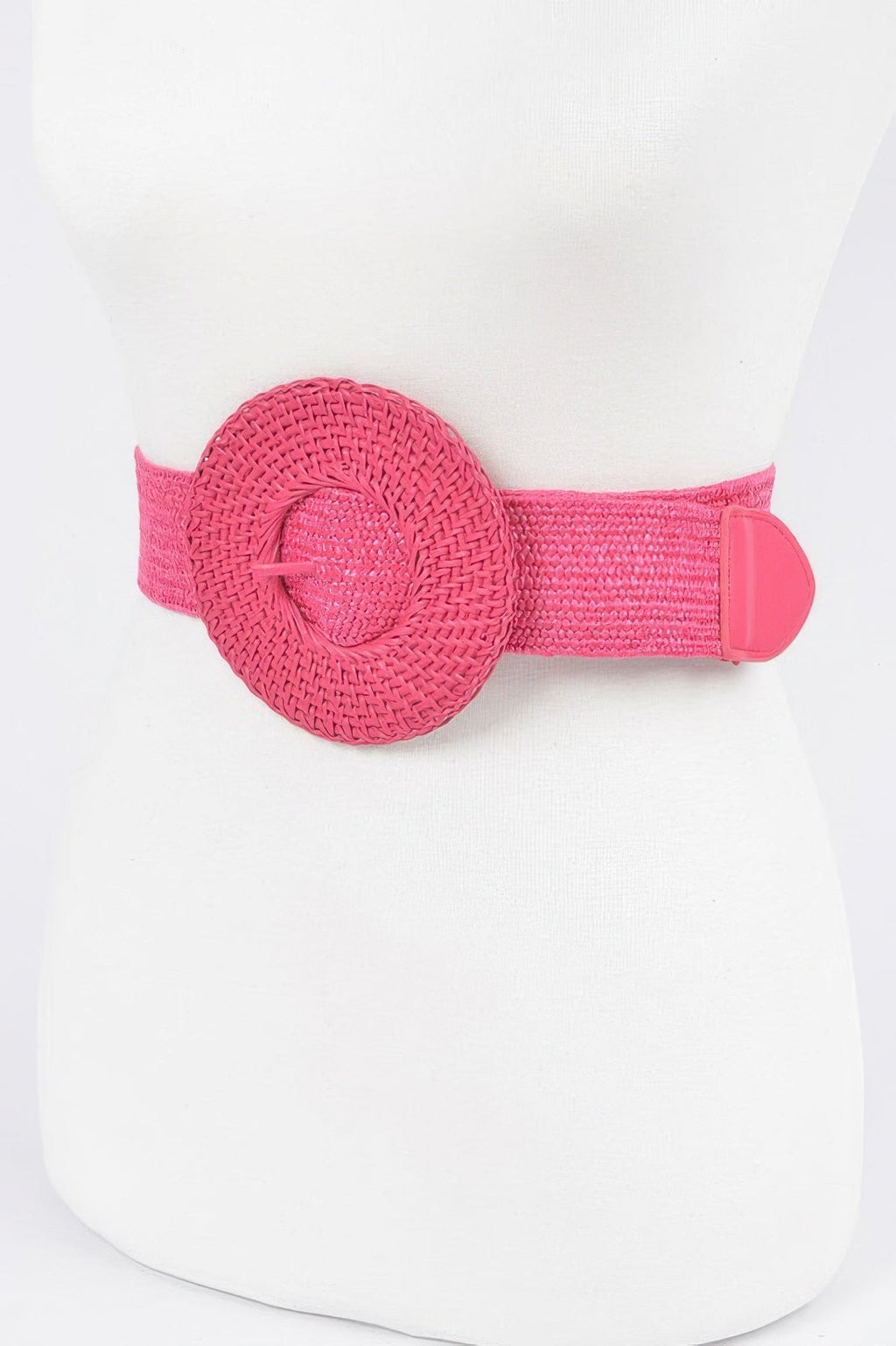 Round Handmade Bamboo Buckle Elastic Belt