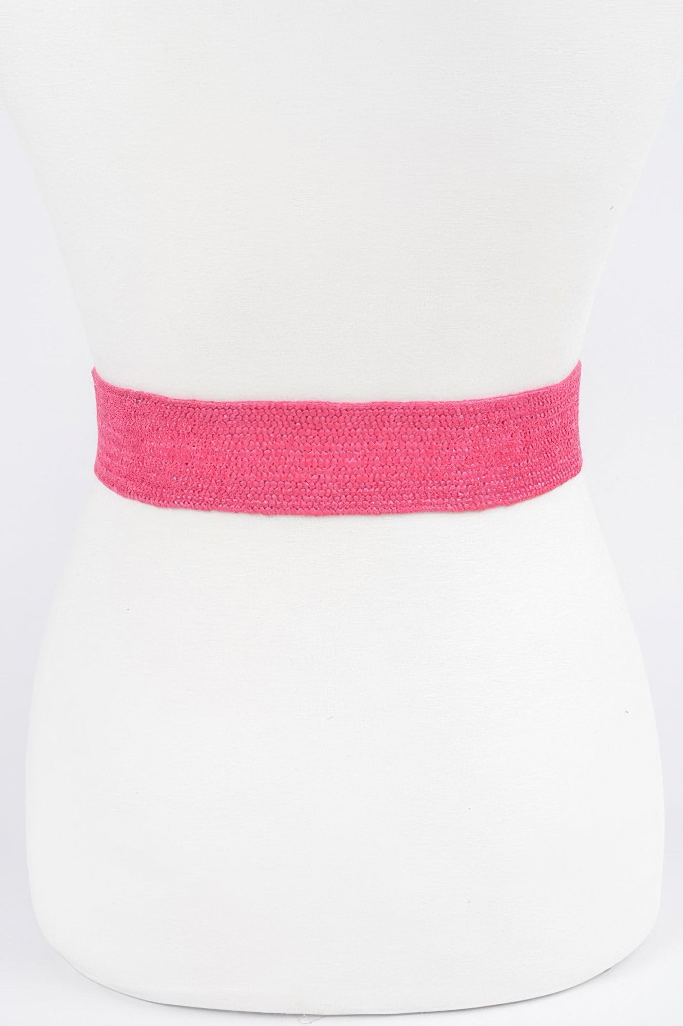 Round Handmade Bamboo Buckle Elastic Belt
