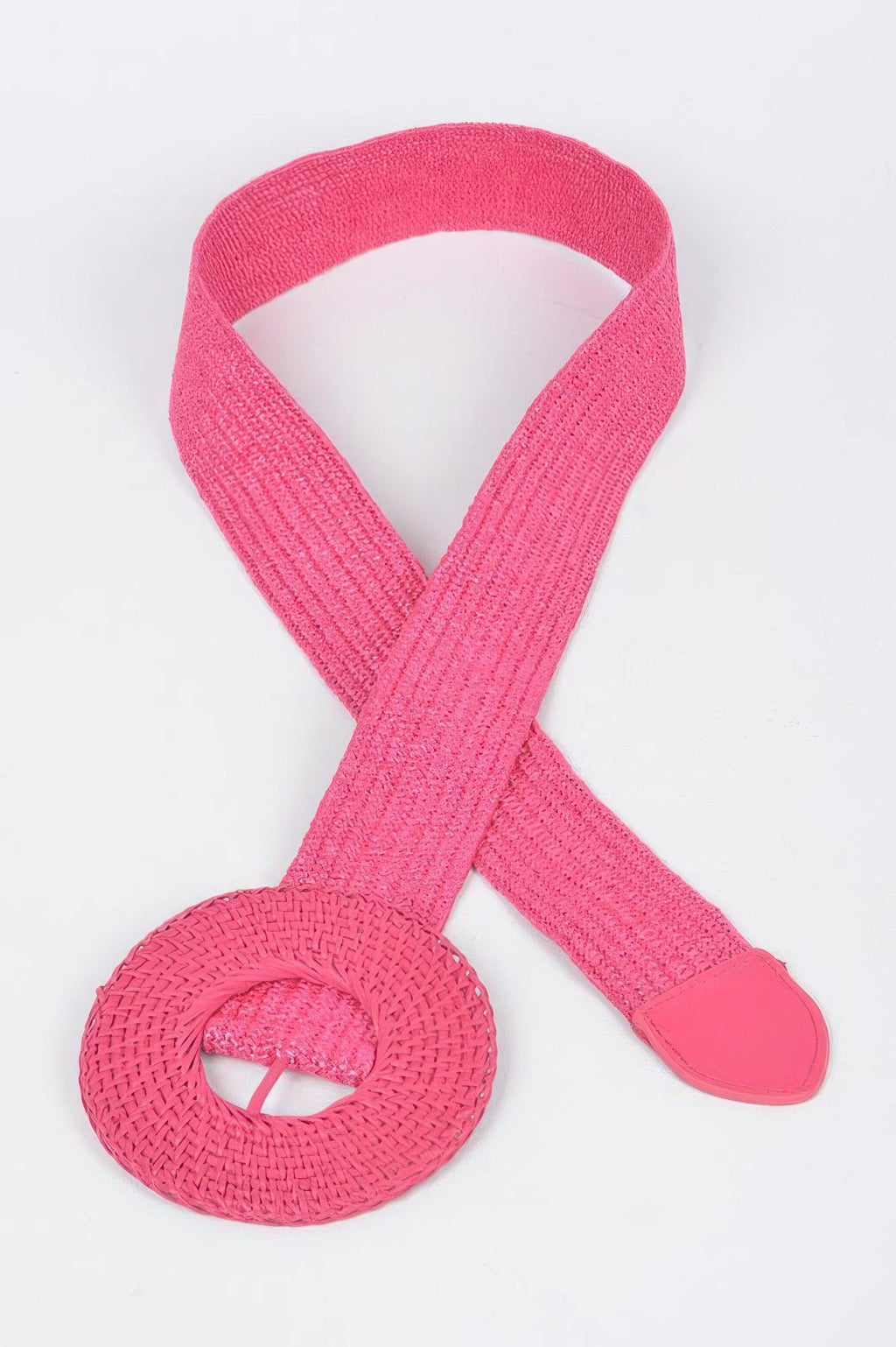 Round Handmade Bamboo Buckle Elastic Belt
