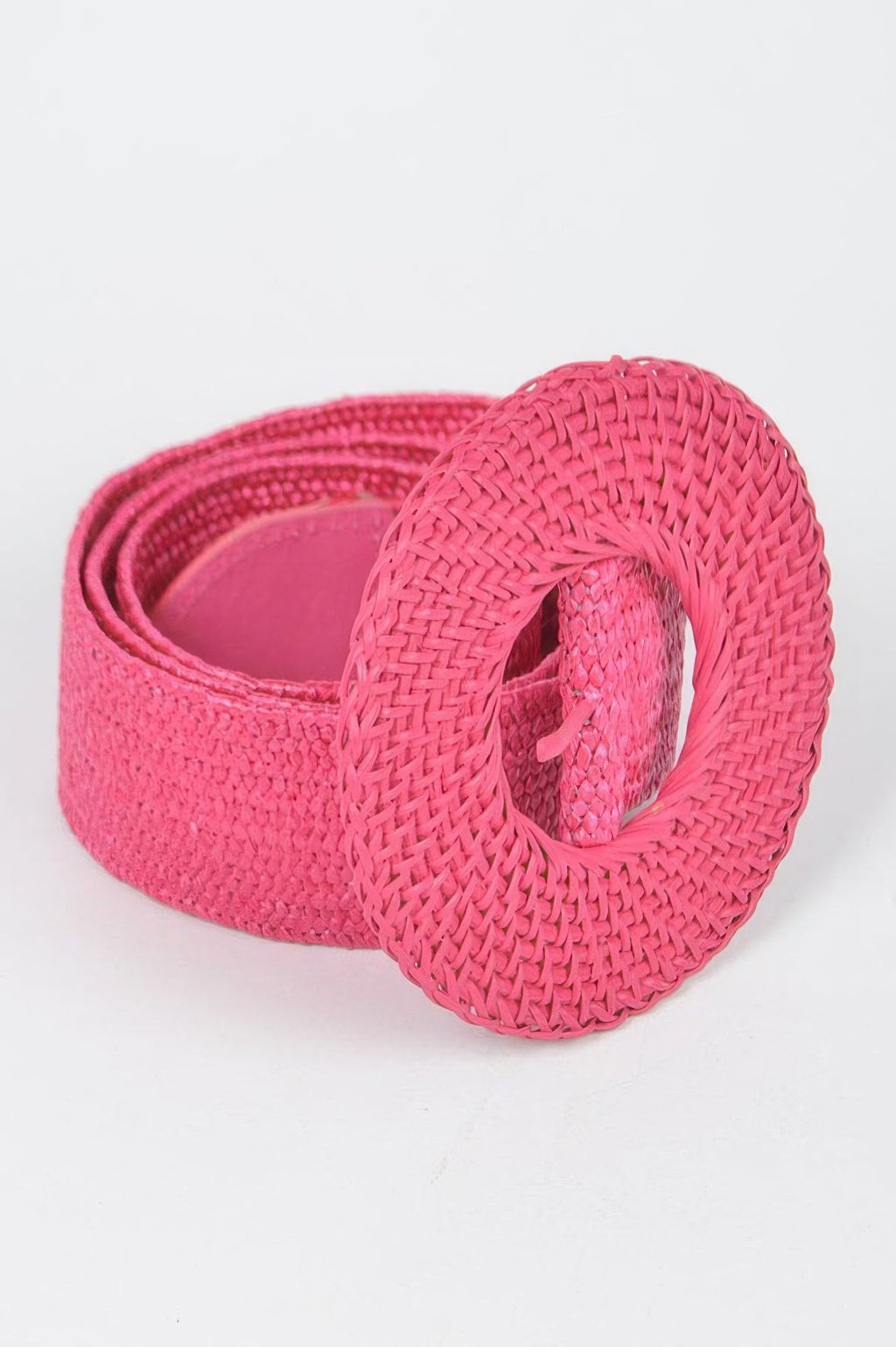 Round Handmade Bamboo Buckle Elastic Belt