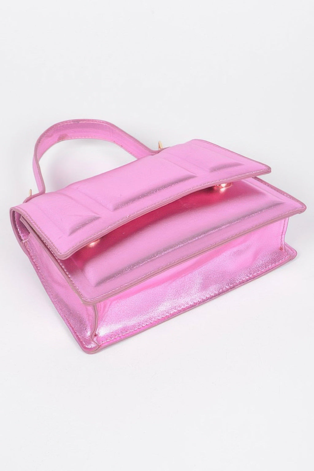 Metallic Top Handle Crossbody Bag