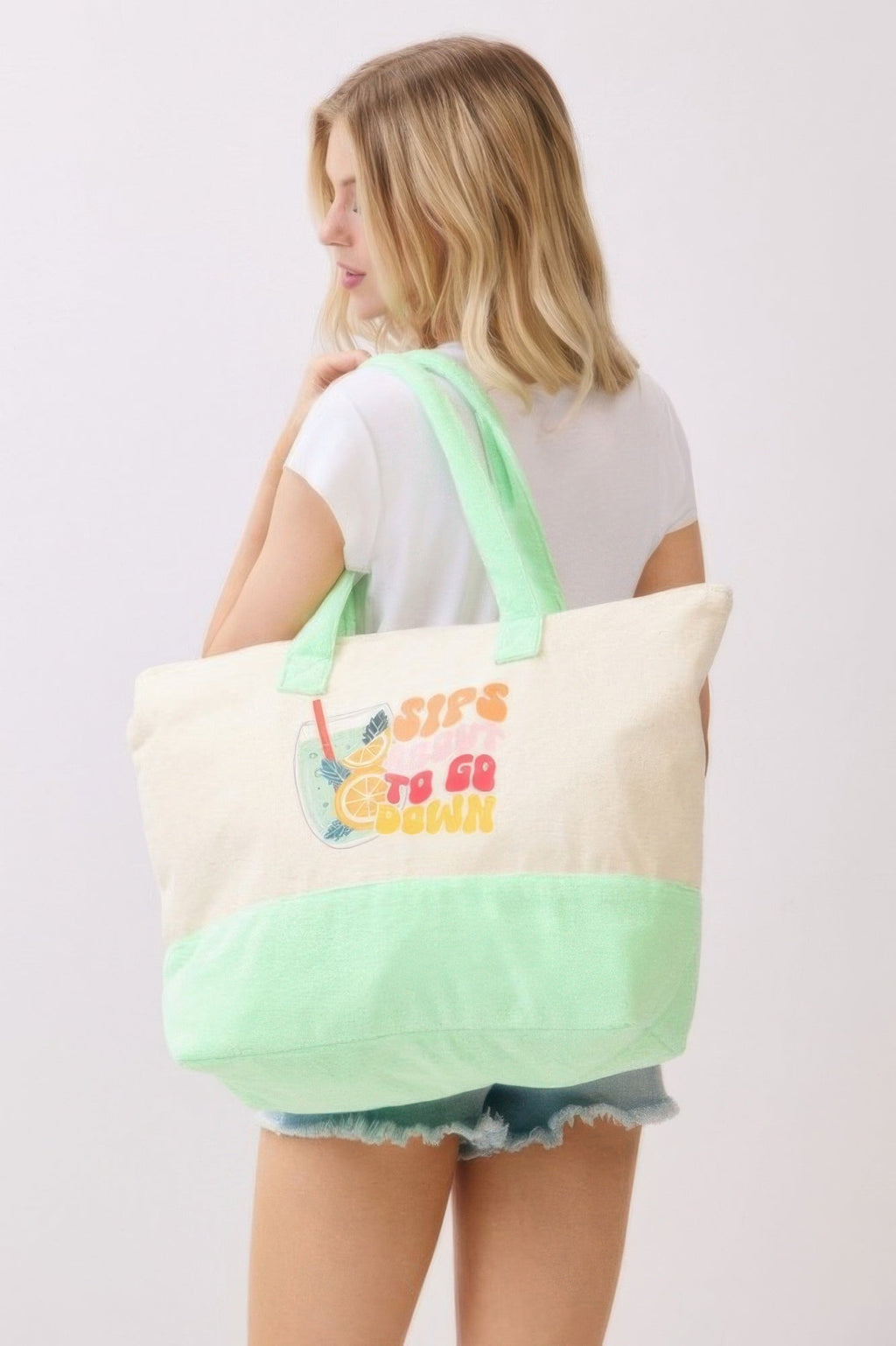 Sips About To Go Down Terry Tote