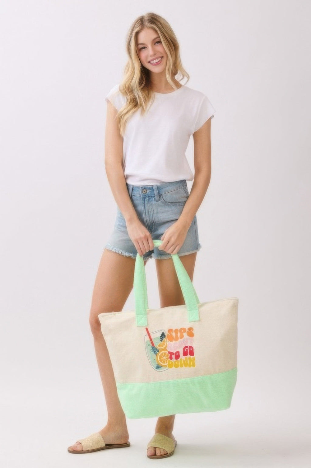 Sips About To Go Down Terry Tote