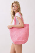 Round Bottom Handmade Strap Woven Straw Tote Bag