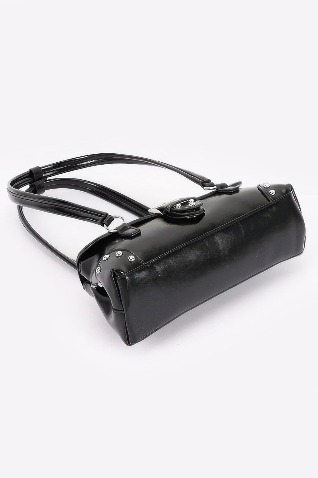 Vegan Leather Metal Studded Shoulder Bag