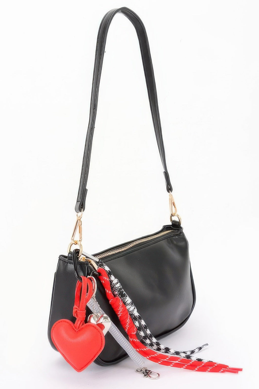 Decorative Charm Accent Shoulder Bag