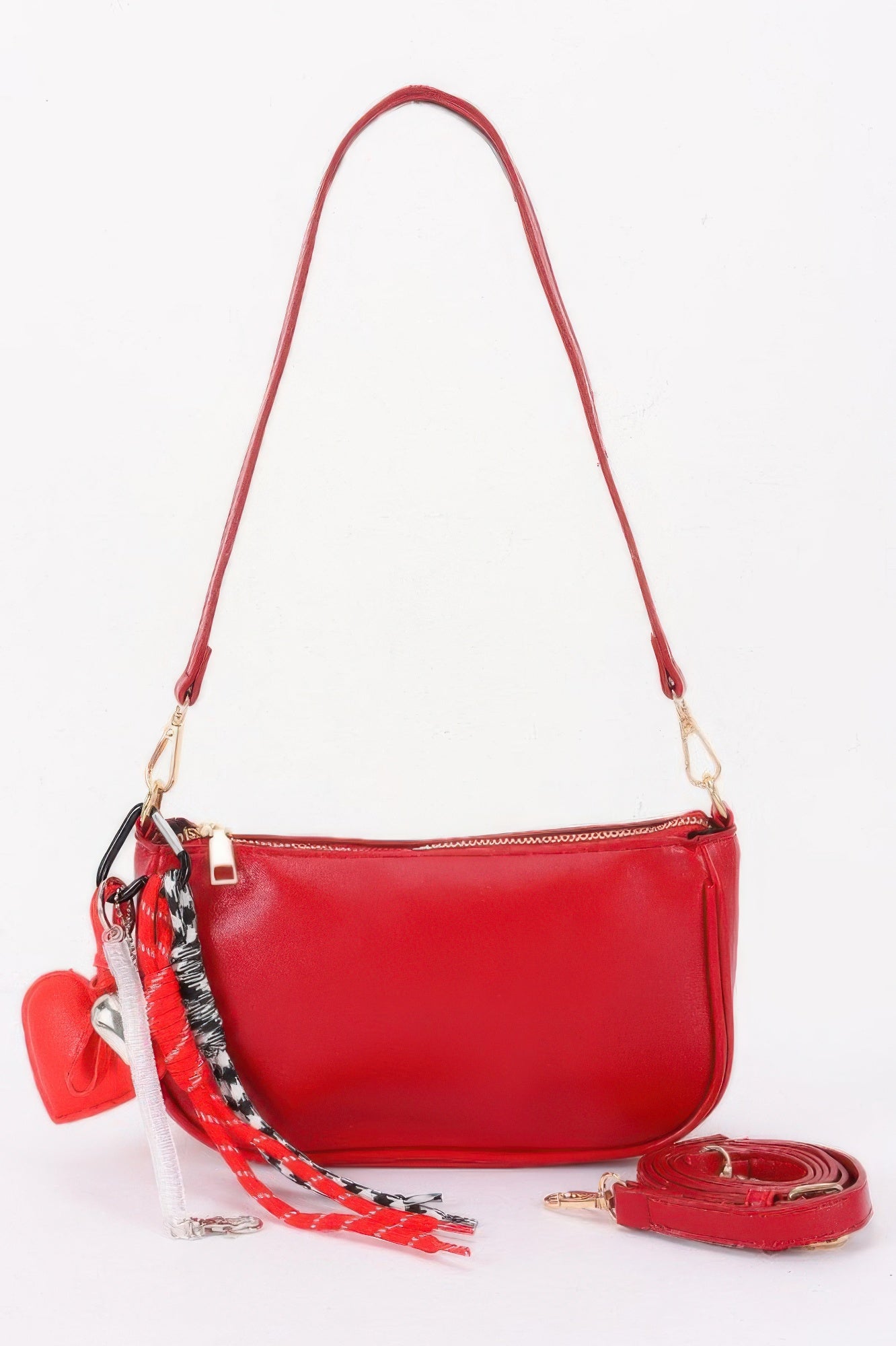 Decorative Charm Accent Shoulder Bag