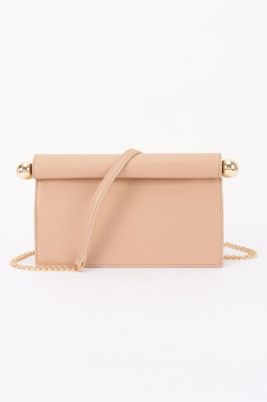 Roll-top Sphere Accent Chain Clutch