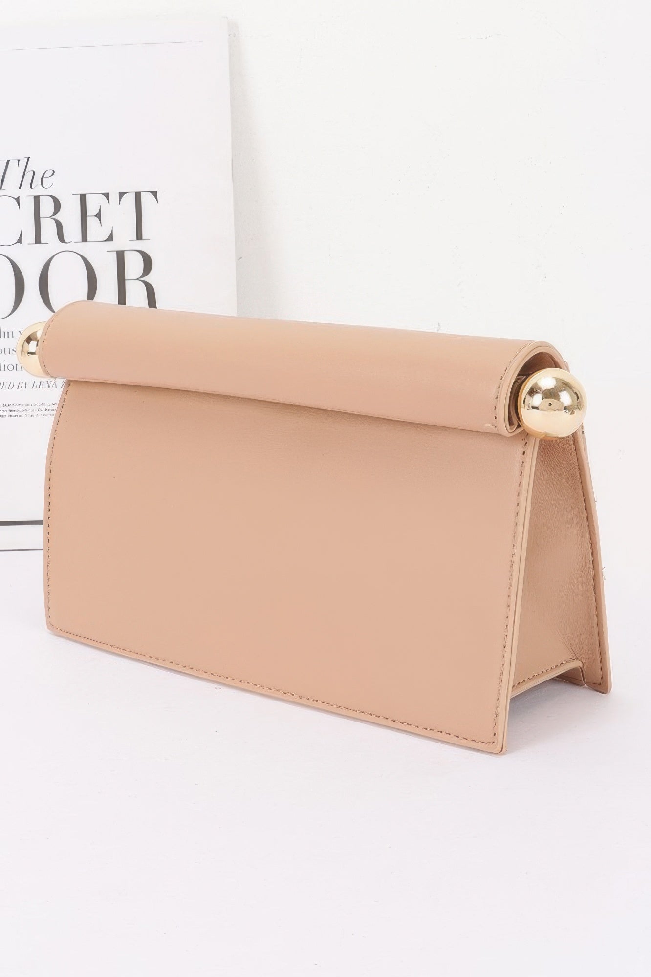 Roll-top Sphere Accent Chain Clutch