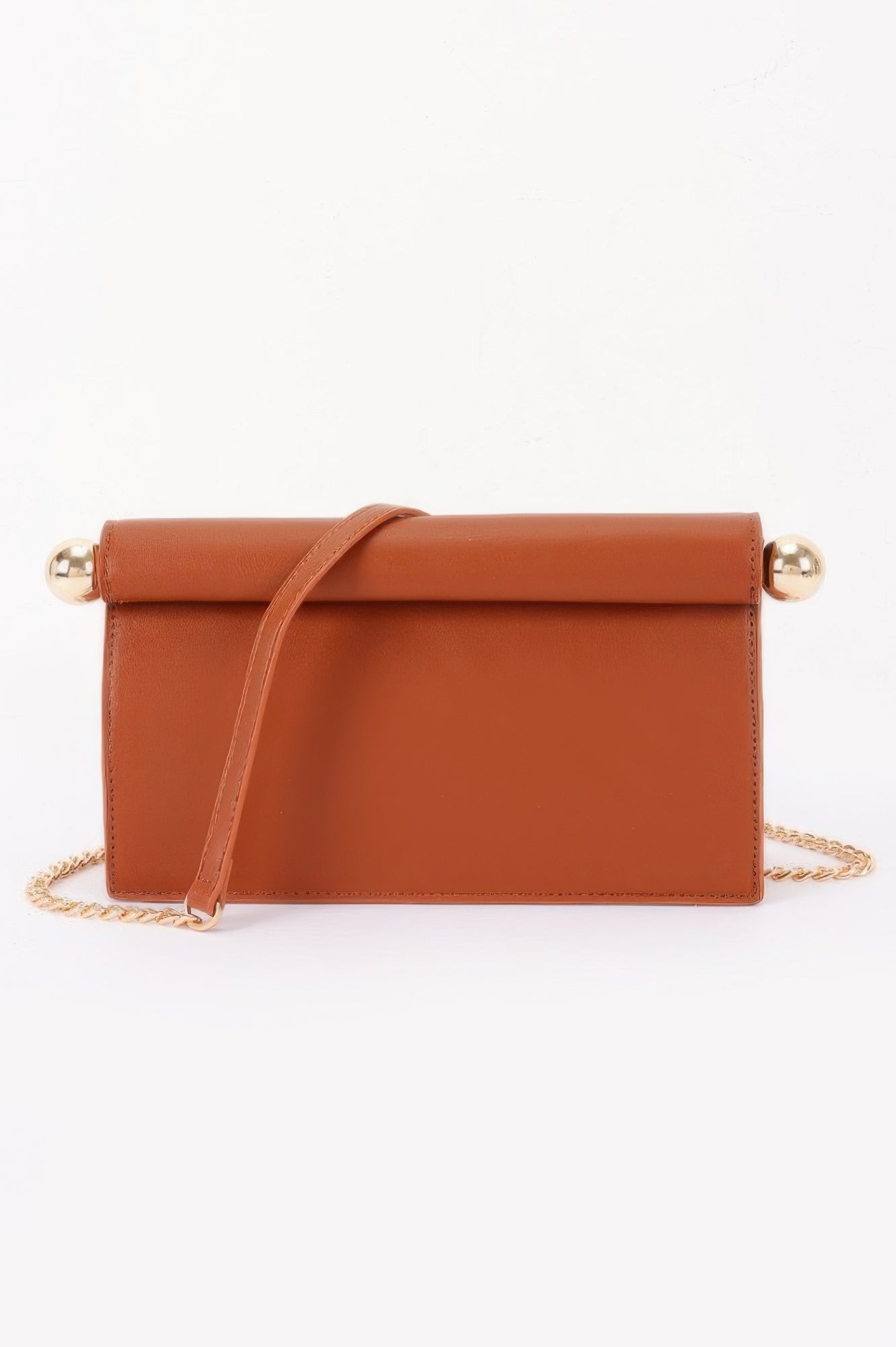 Roll-top Sphere Accent Chain Clutch