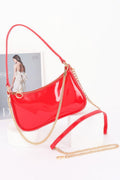 Patent Vegan Leather Chain Shoulder Bag