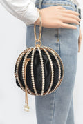 Rhinestone Round Cage Party Bag