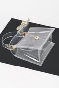 Transparent Rhinestone Bow Top Handle Bag