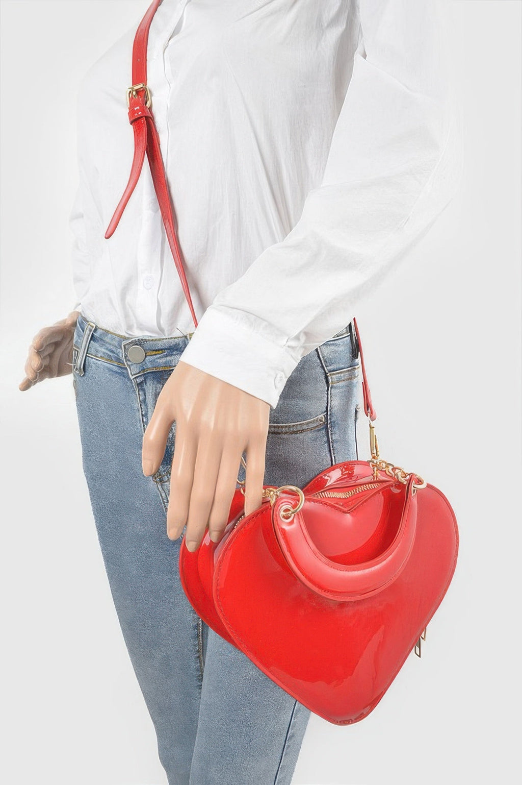 Enamal Heart Shape Crossbody Bag