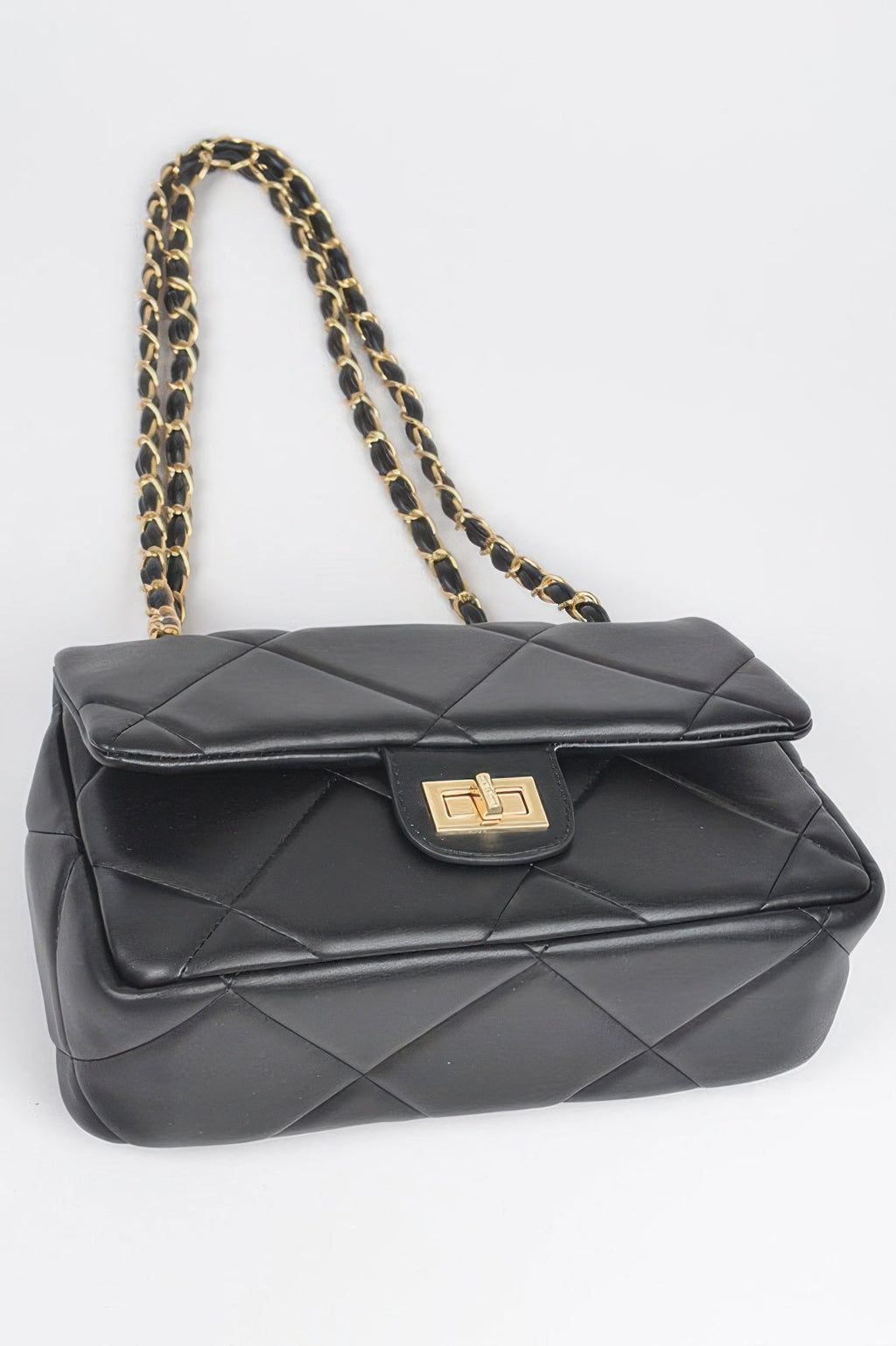 Wide Quilted Shoulder Bag
