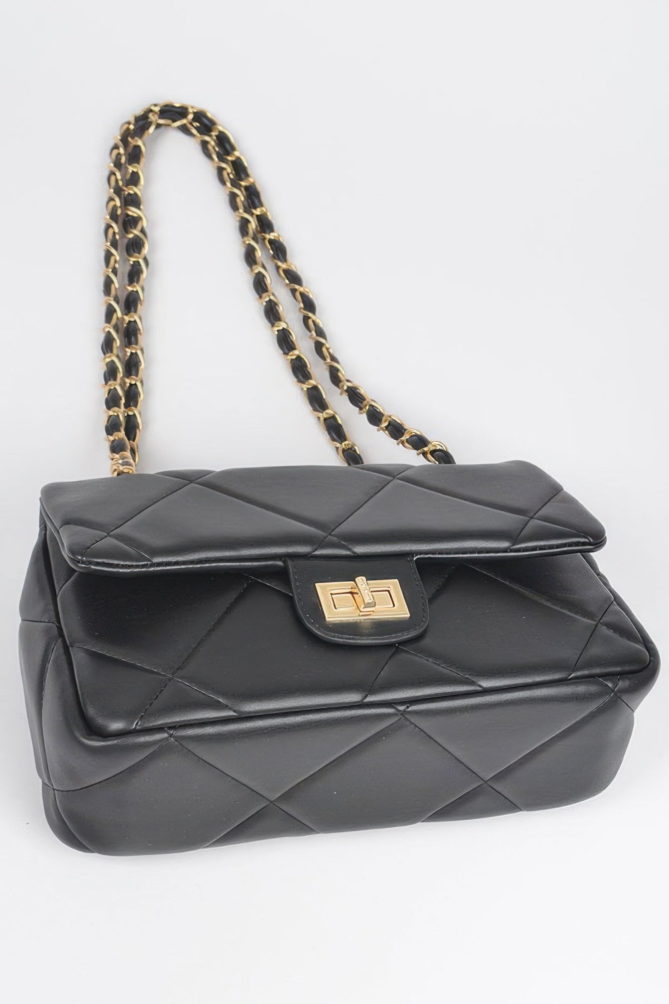 Wide Quilted Shoulder Bag