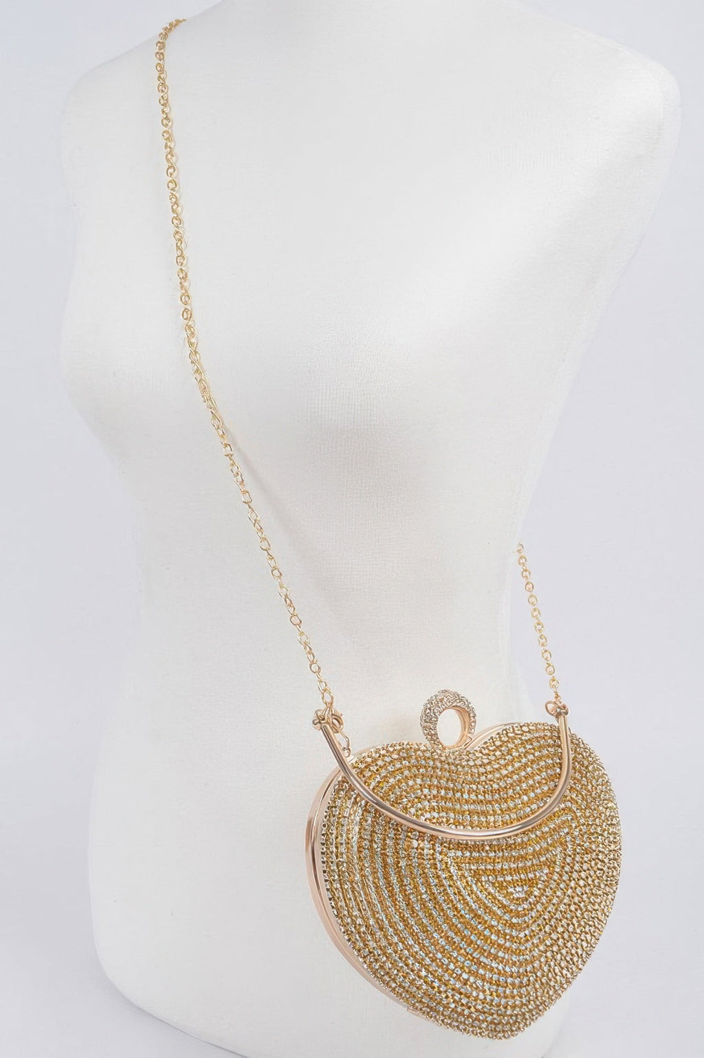 Rhinestone Heart Shape Party Clutch