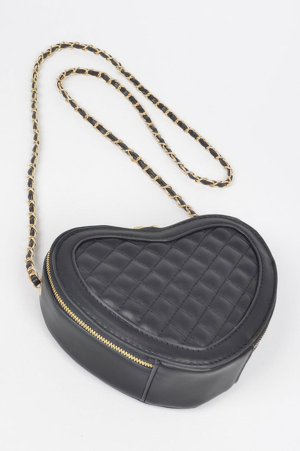 Quilted Heart Shape Crossbody Bag