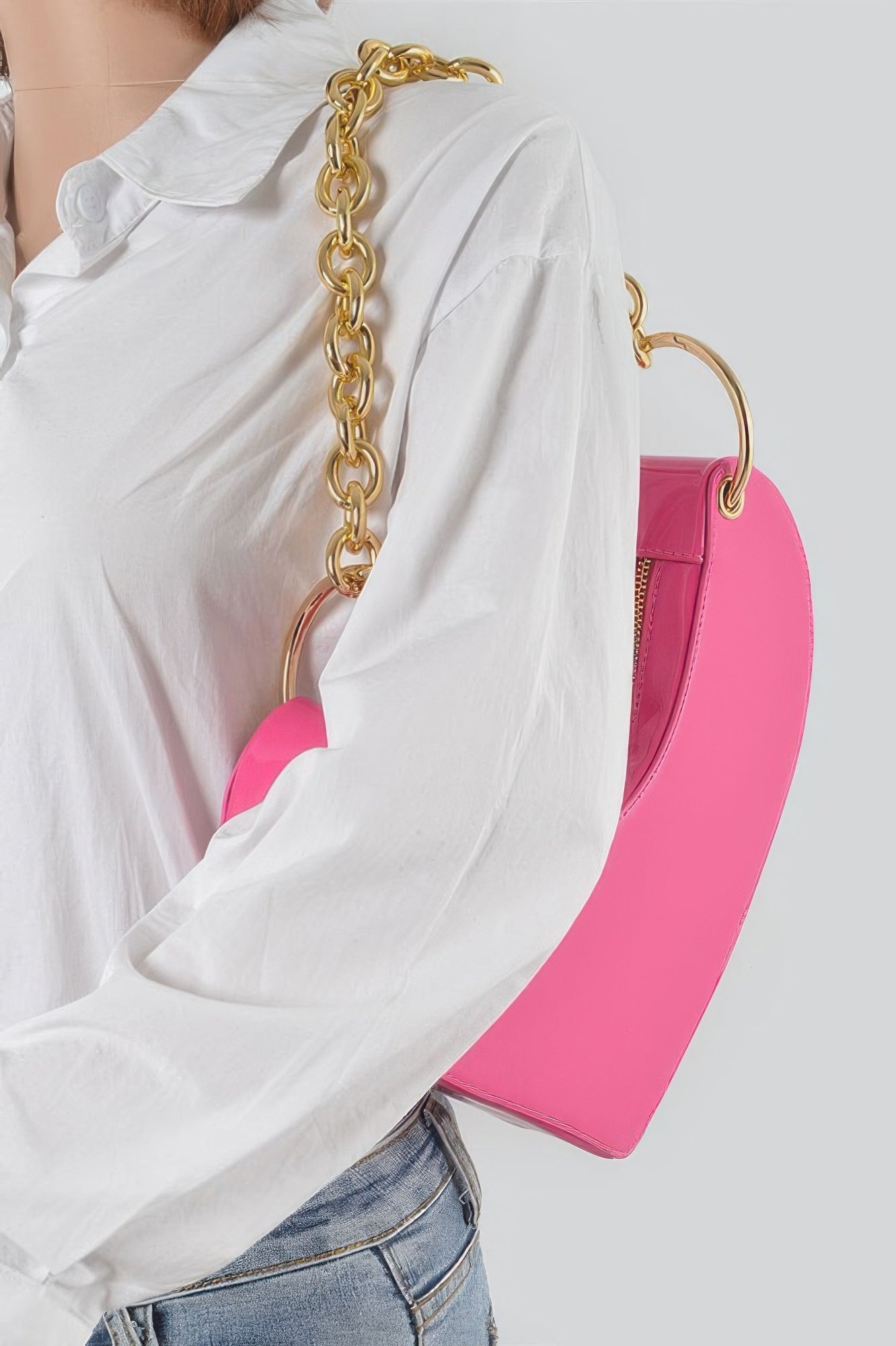 Heart Shape Oversized Handle Clutch