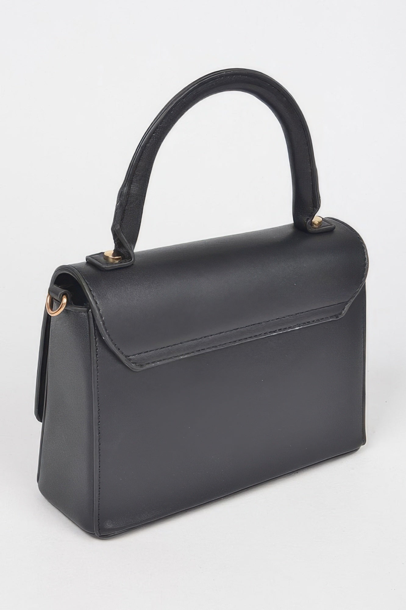 Faux Leather Top Handle Bag