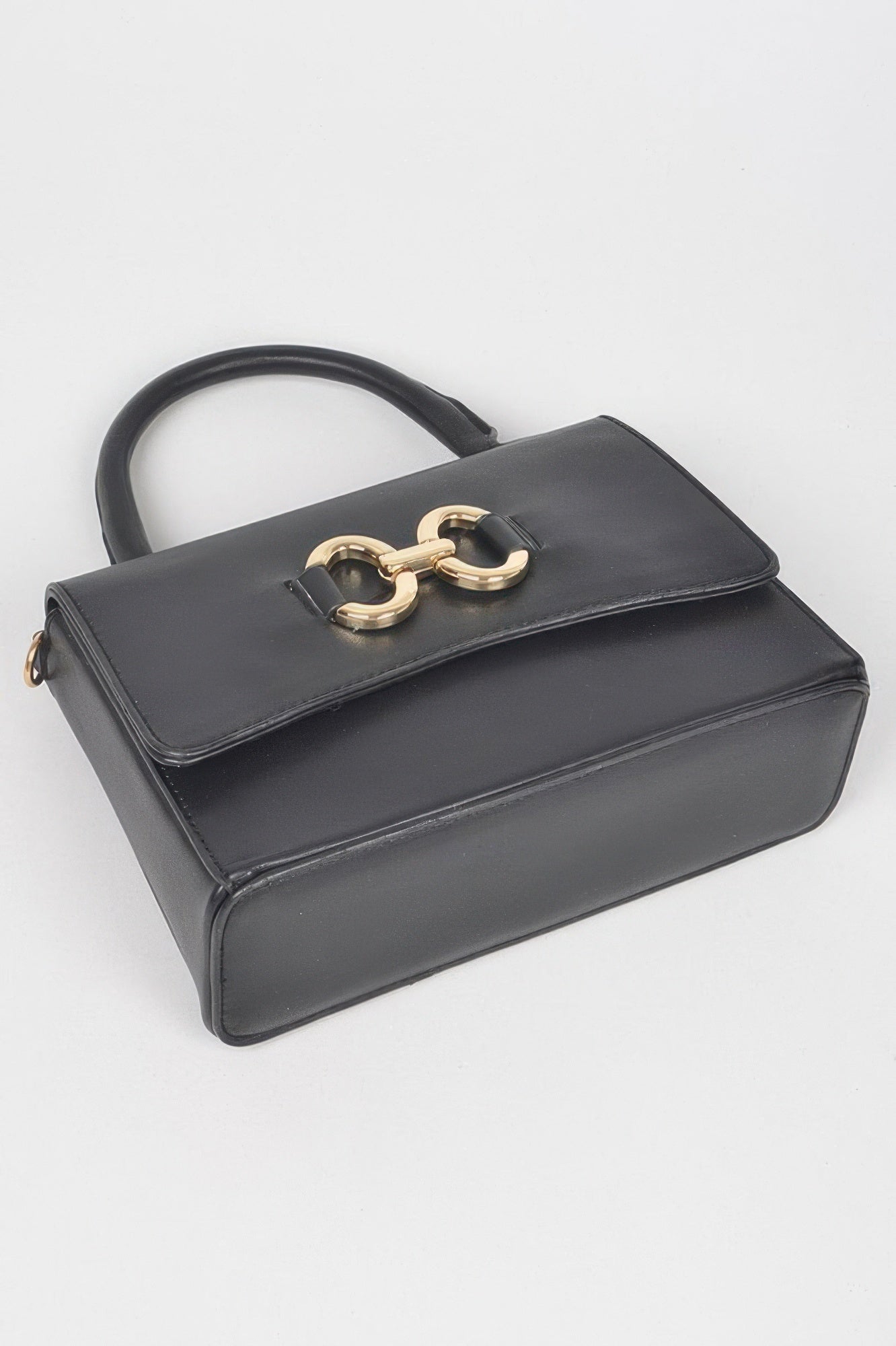 Faux Leather Top Handle Bag