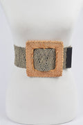 Oversized Bamboo Buckle Waist Elastic Belt