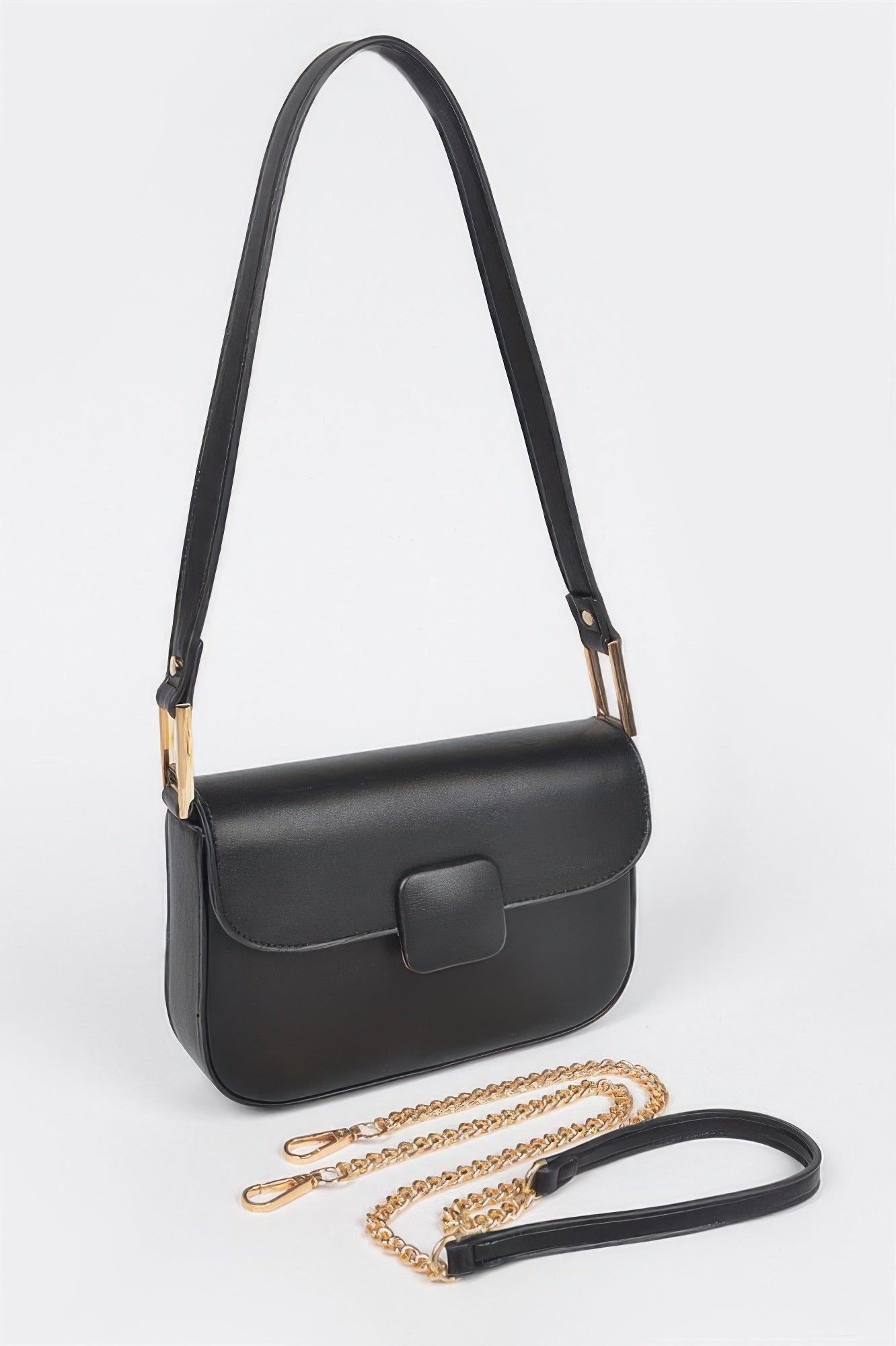 Faux Leather Shoulder Bag