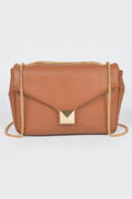 Faux Leather Flap Crossbody Bag