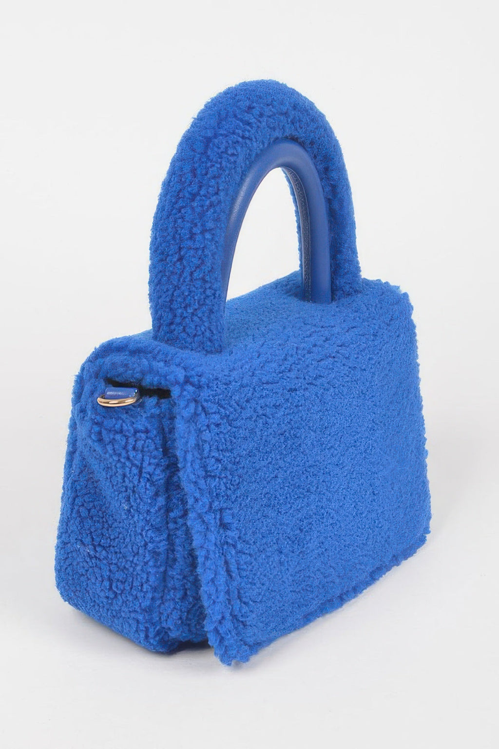 Faux Fur Top Handle Clutch Bag