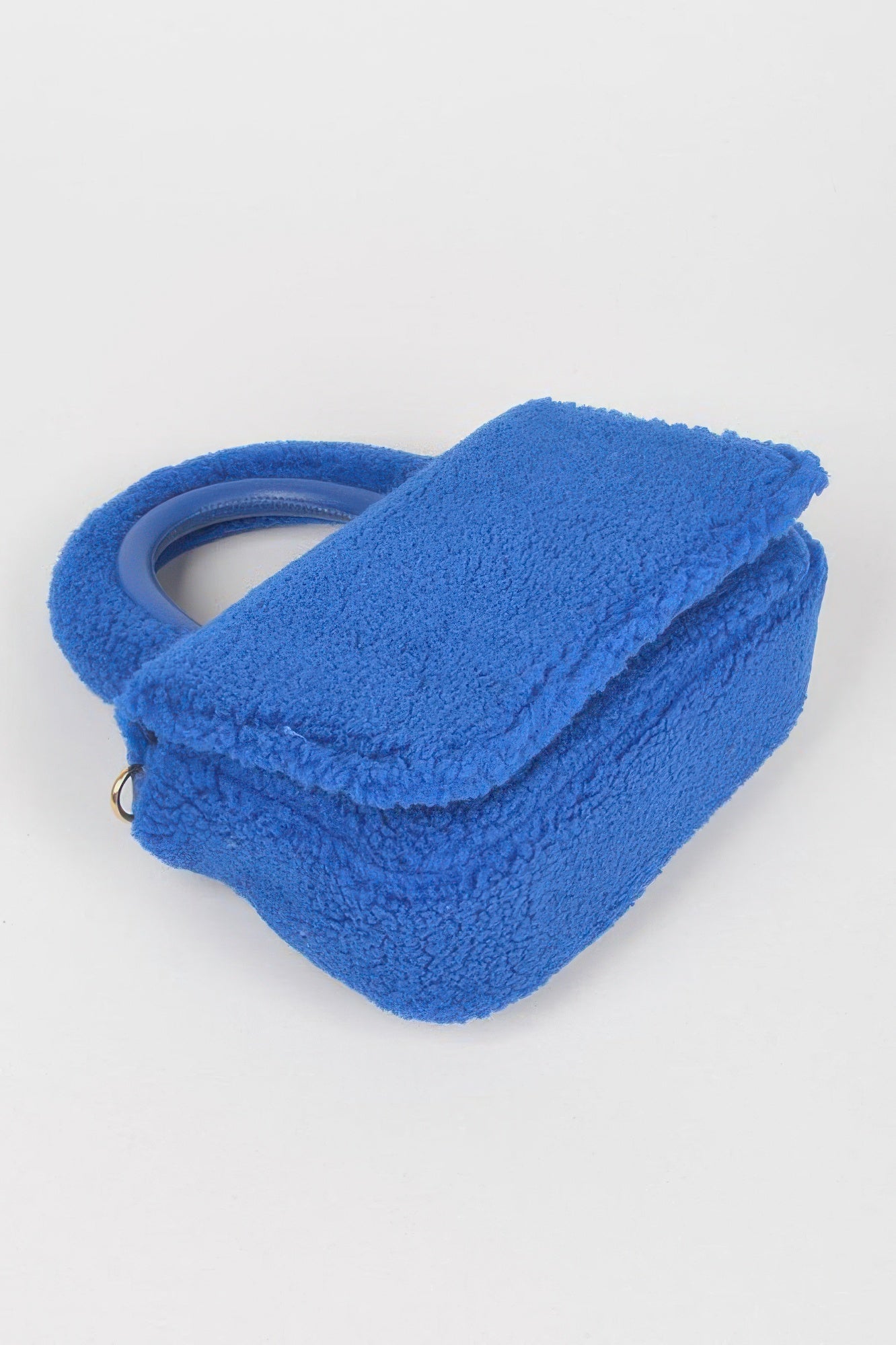 Faux Fur Top Handle Clutch Bag