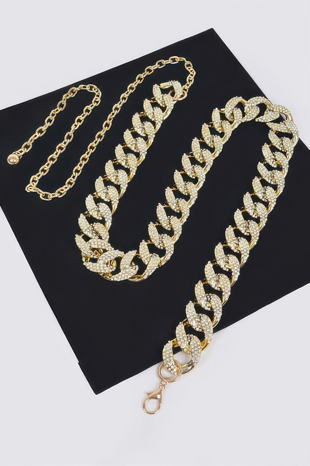 Rhinestone Oversized Plus Size Chain Belt