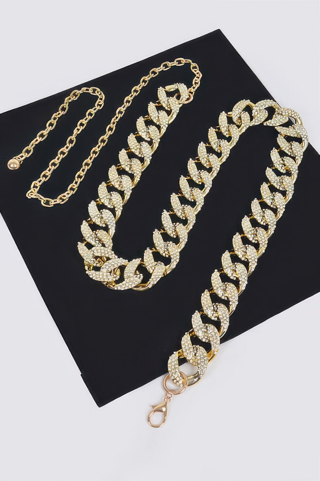 Rhinestone Oversized Plus Size Chain Belt