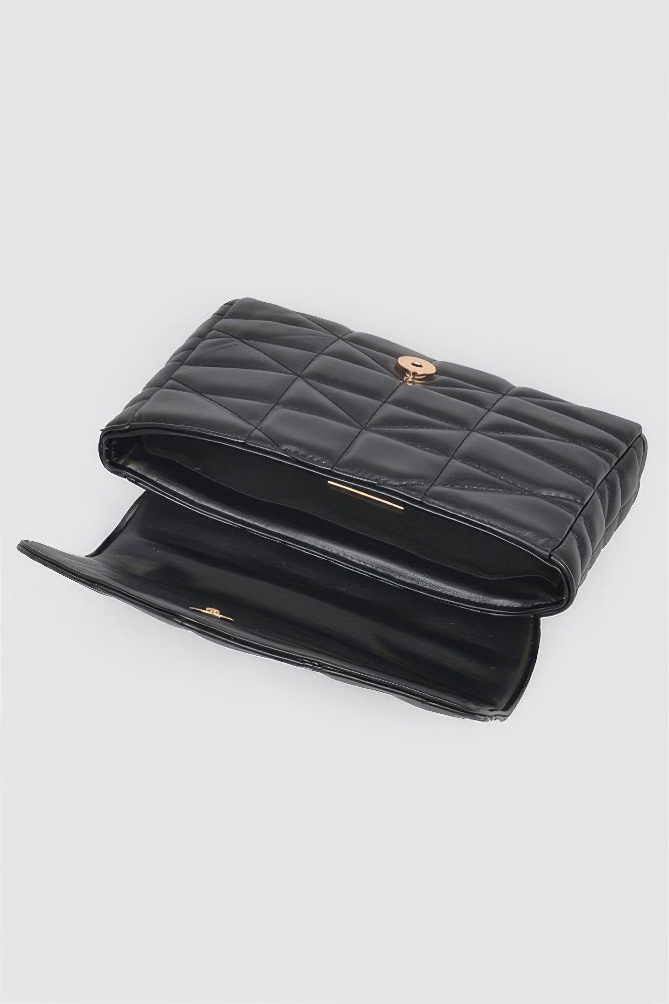 Quilted Faux Leather Flap Ball Chain Bag