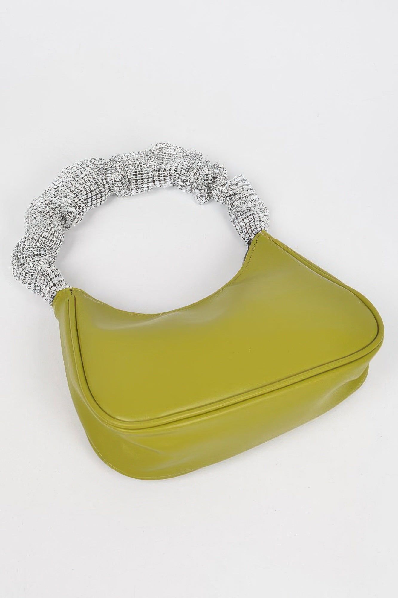 Faux Leather Pleated Shoulder Strap Bag