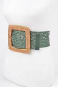 Bamboo Buckle Wide Stretch Belt