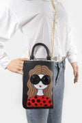 Character Printed Cross Chain Body Strap Bag
