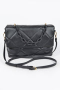Quilted Faux Leather Color Chain Bag
