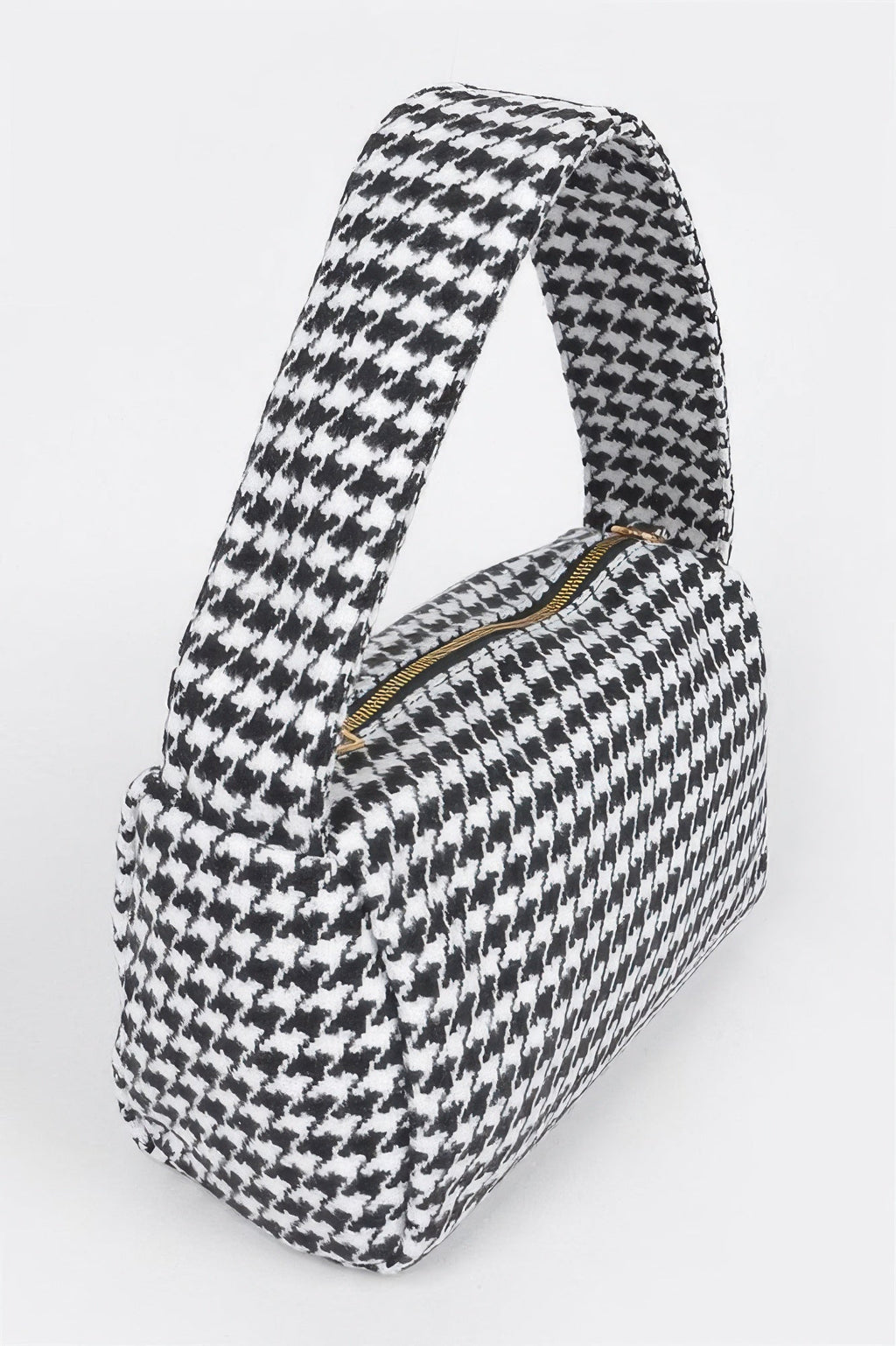 Houndstooth Knit Shoulder Bag