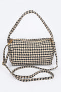 Houndstooth Knit Shoulder Bag