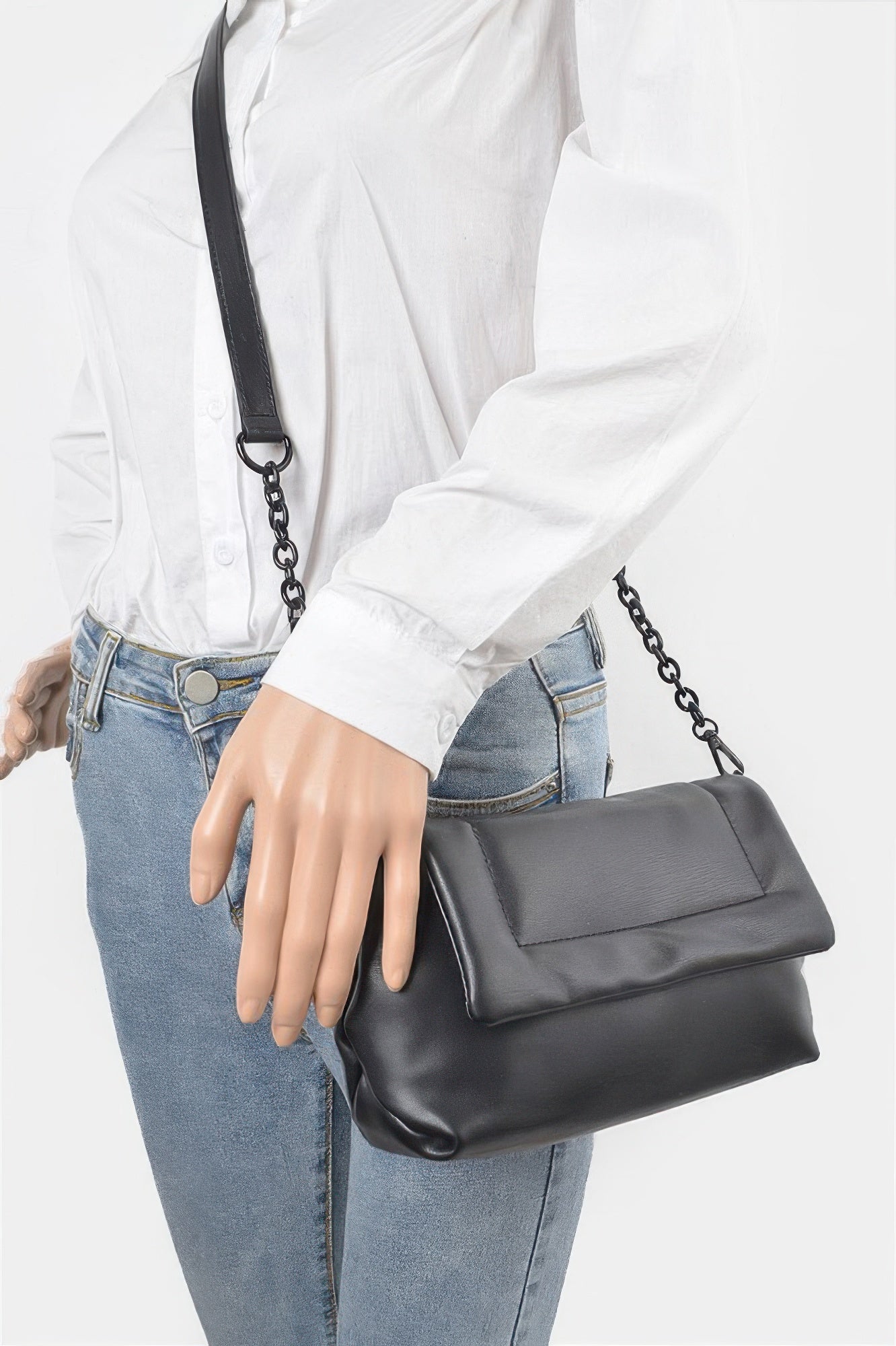 Faux Leather Shoulder Bag