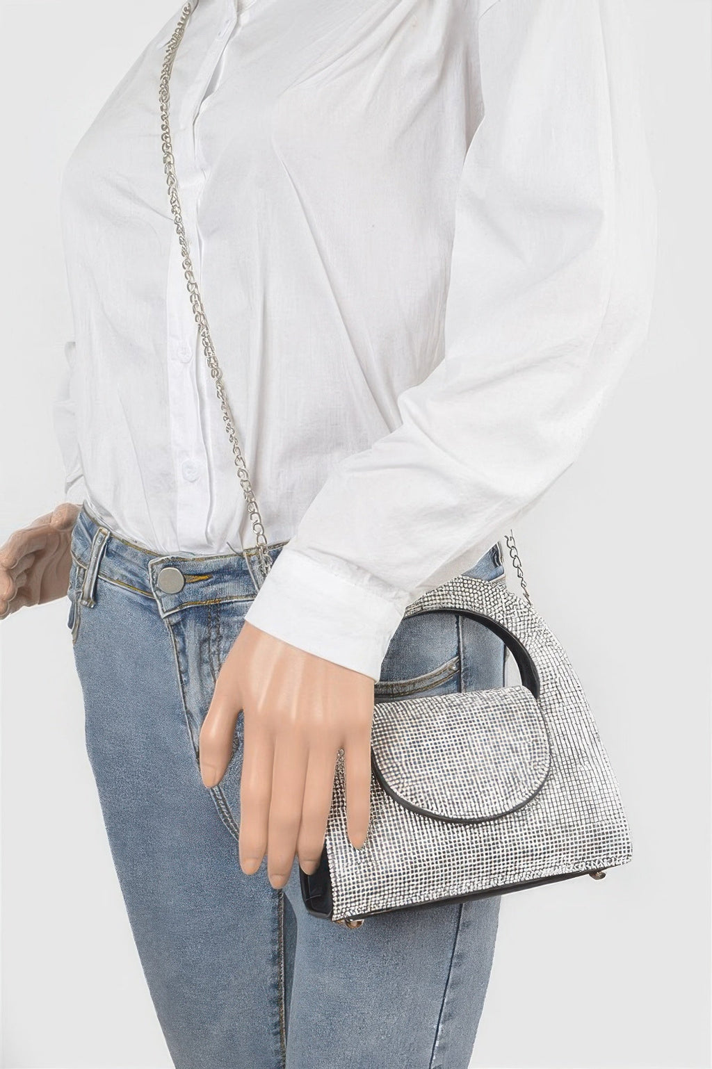 Rhinestone Top Handle Bag