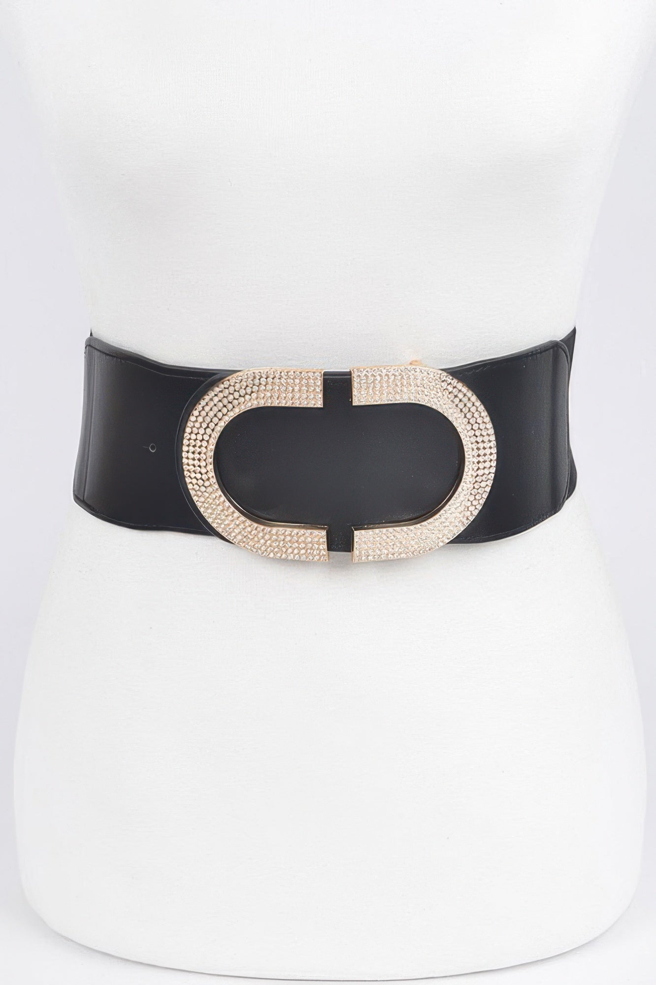 Rhinestone Buckle Stretch Belt
