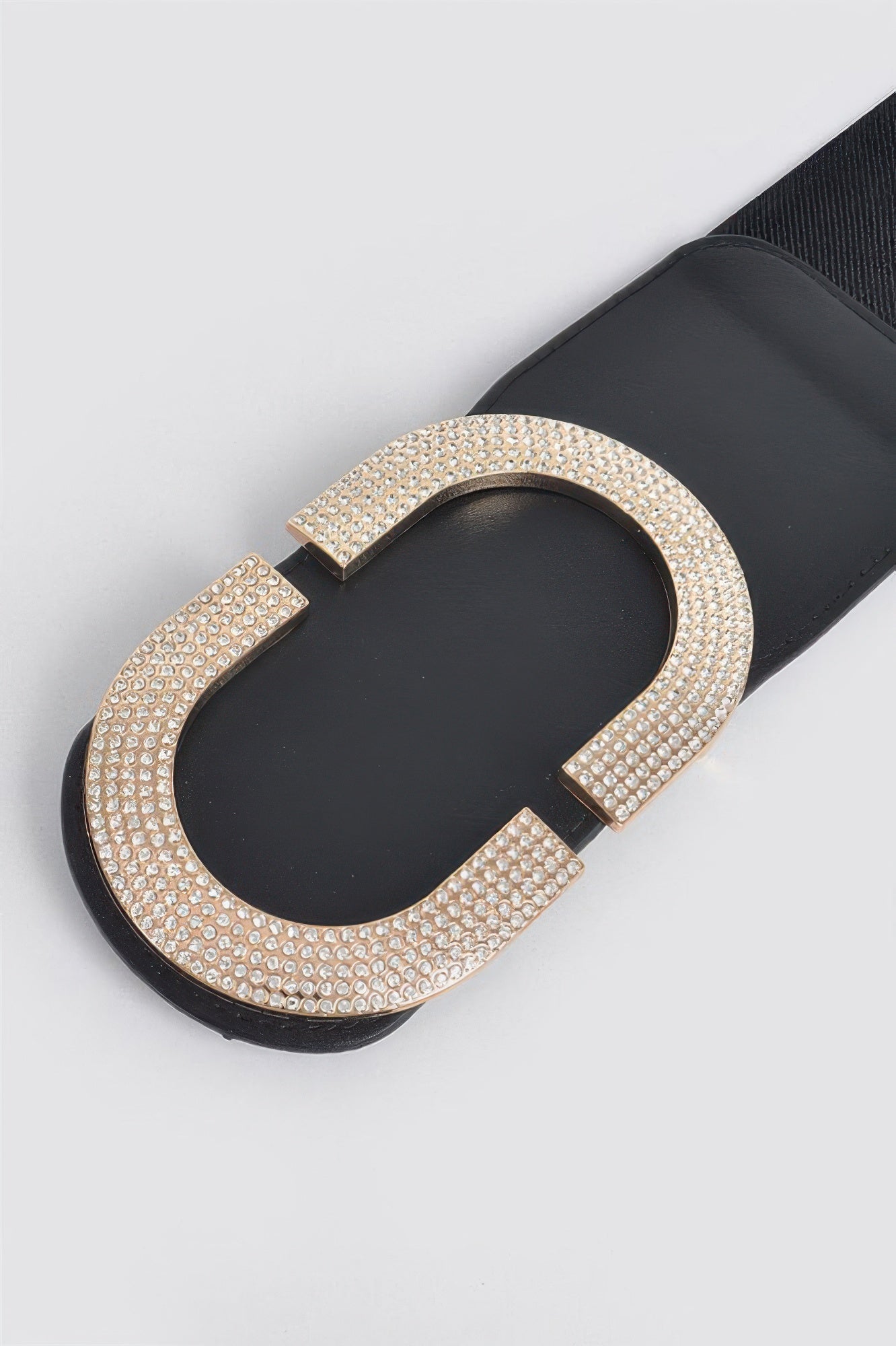 Rhinestone Buckle Stretch Belt