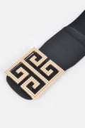 Faux Pearl Buckle Stretch Belt