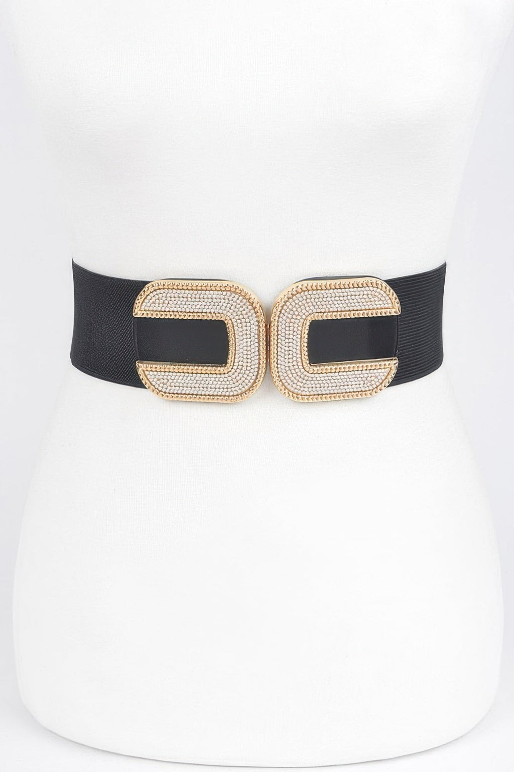 Rhinestone Buckle Stretch Belt